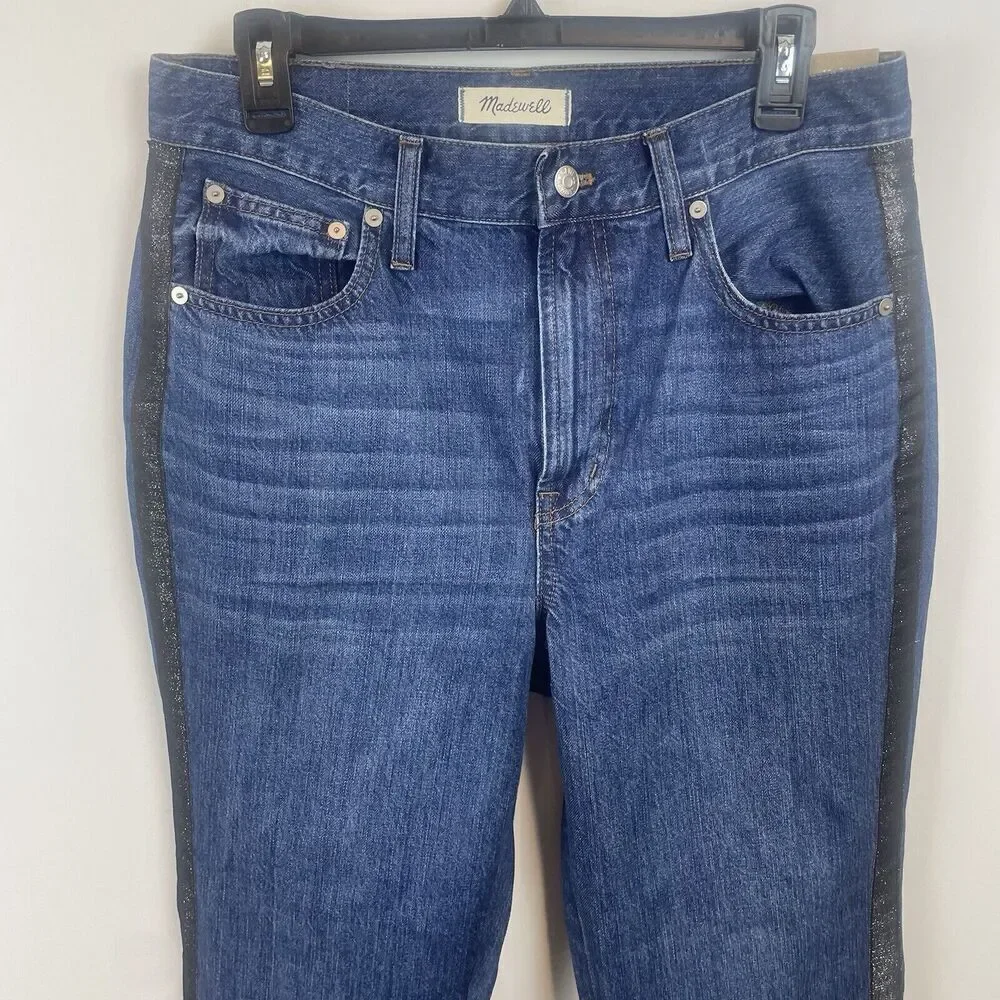 NWT Madewell‎ The Perfect Vintage Jean Gray Sparkle Trim W30
